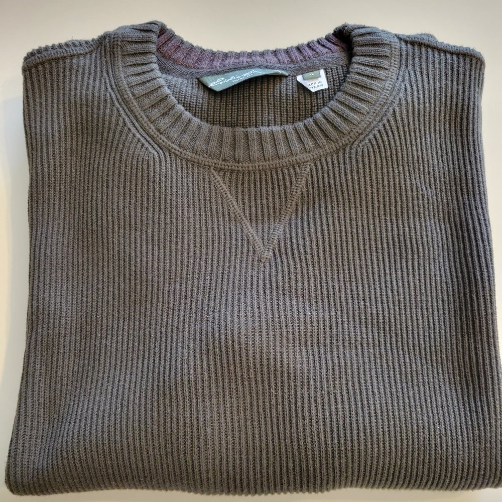 Eddie Bauer Men’s Crew Neck Knit Sweater – XL, Sage, NEW WITHOUT TAGS!